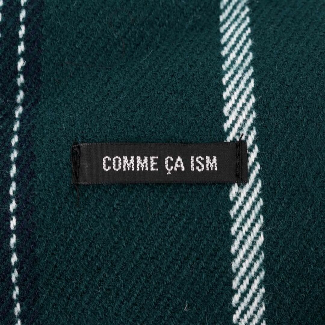 COMME CA ISM(コムサイズム)のコムサイズム マフラー ストライプ柄 ロゴ フリンジ ブランド 小物 メンズ グリーン COMME CA ISM メンズのファッション小物(マフラー)の商品写真