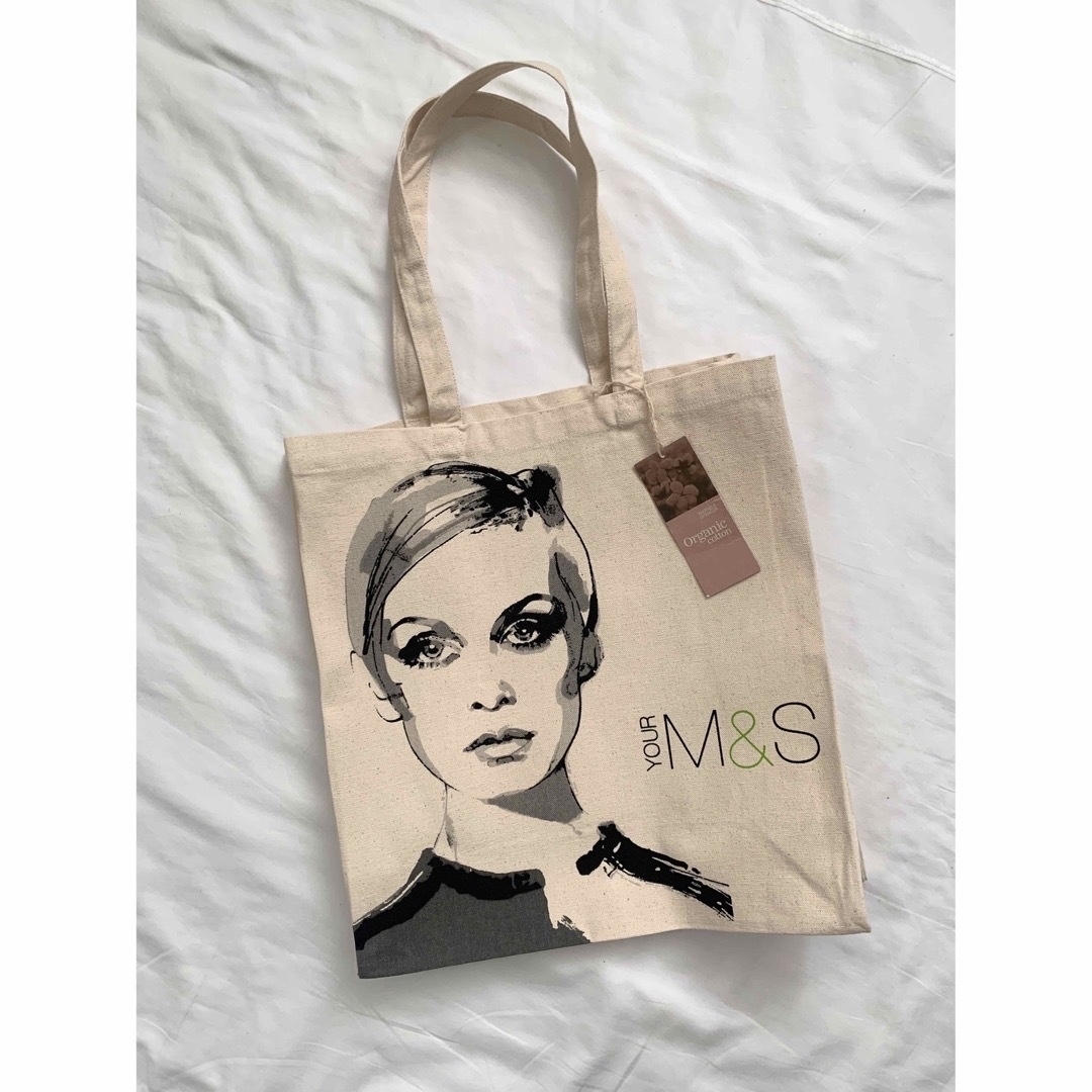 Marks & Spencer TWIGGY 柄デッドストック エコバッグ レディースのバッグ(トートバッグ)の商品写真