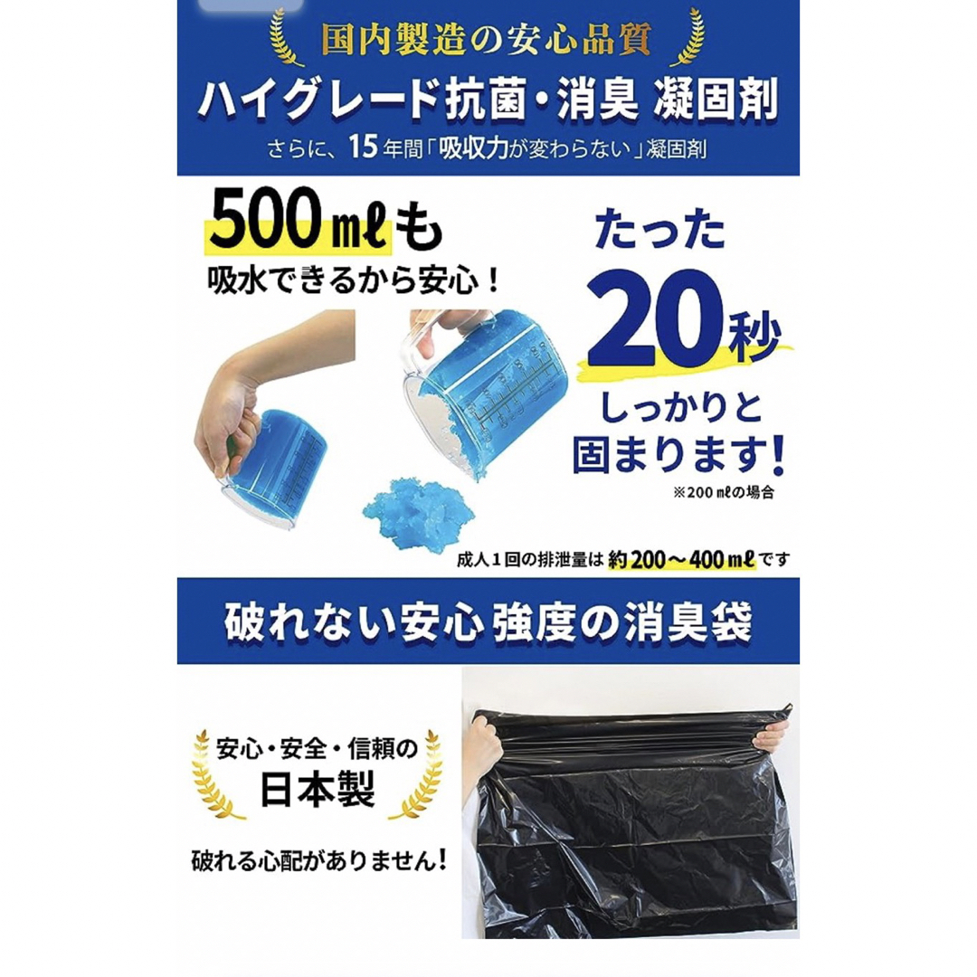 【100回分】簡易トイレ 災害用 携帯トイレ トイレの達人 日本製 3