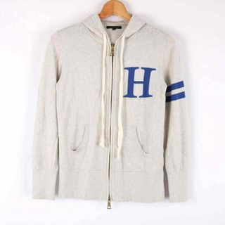 トミーヒルフィガー(TOMMY HILFIGER)のトミーヒルフィガー 長袖パーカー ロゴ ジップアップ トップス コットン100% メンズ Sサイズ グレー TOMMY HILFIGER(パーカー)