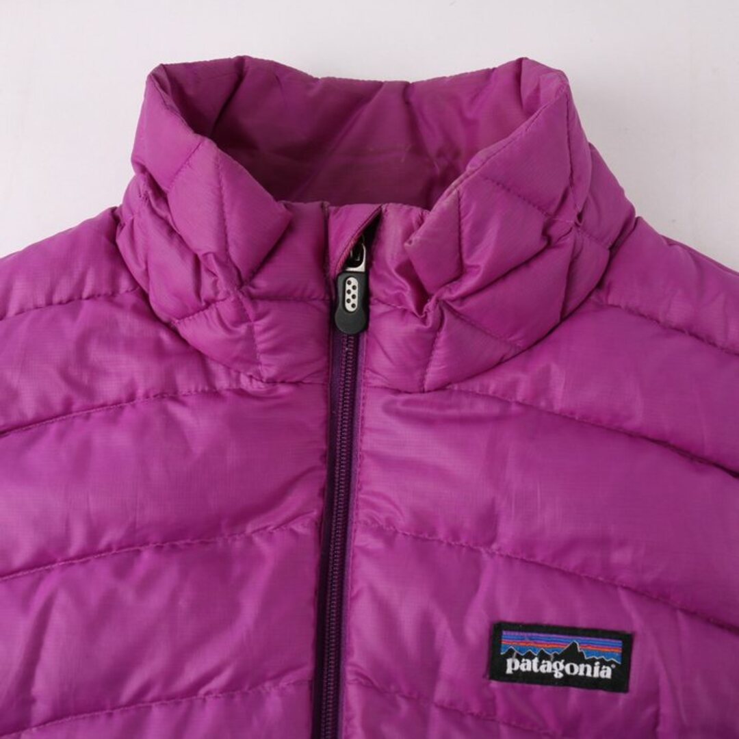 Patagonia　パタゴニア　ダウンベスト　エンジ　レディースS　ロゴ