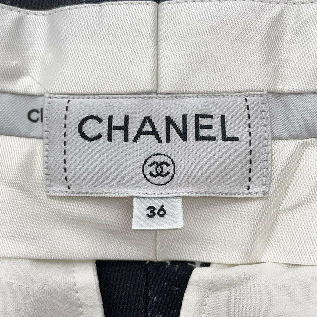 シャネル パンツ キュロット コットン シルク レディースサイズ36 P63237 CHANEL ボトムス ショートパンツ 黒 白