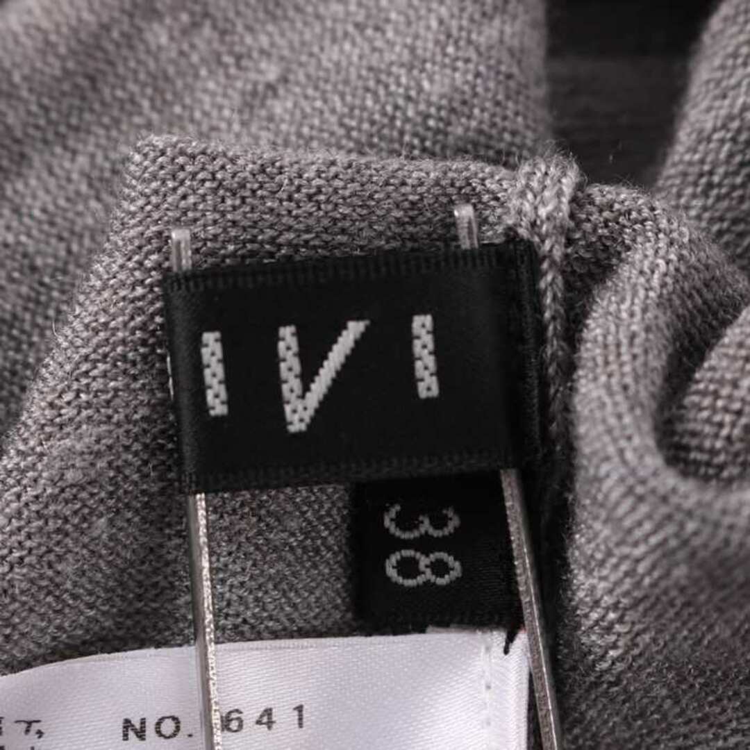 INDIVI(インディヴィ)のインディヴィ ニット セーター 長袖 付け襟 ウール混 シンプル 無地 トップス レディース 38サイズ グレー INDIVI レディースのトップス(ニット/セーター)の商品写真