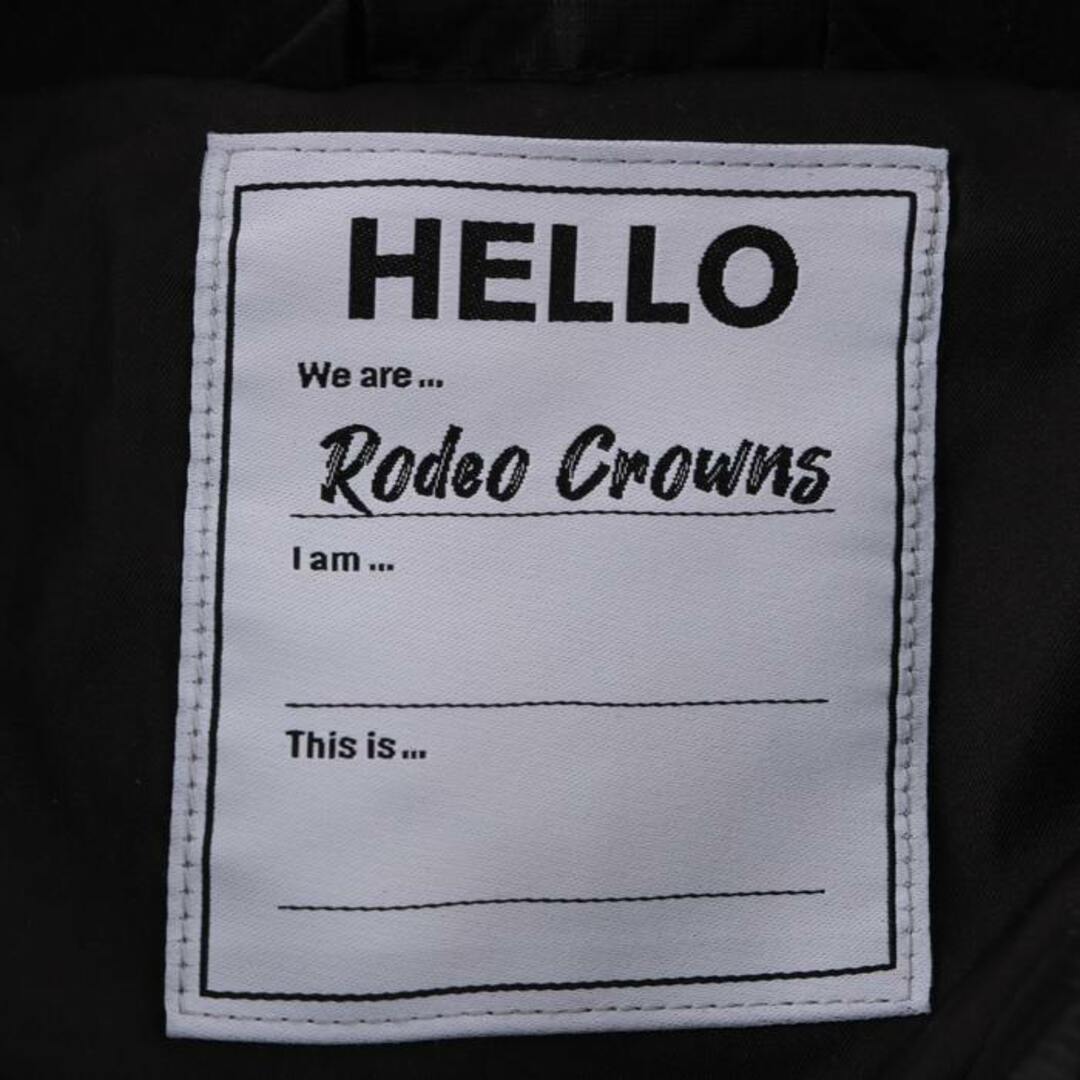 ロデオクラウンズ ダウンジャケット ショート丈 中綿 フード付き 無地 アウター 黒 レディース Mサイズ ブラック Rodeo Crowns 2