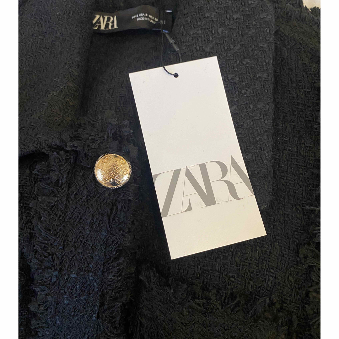 ZARA フリンジトリム テクスチャーベスト ツイードベスト yori heve