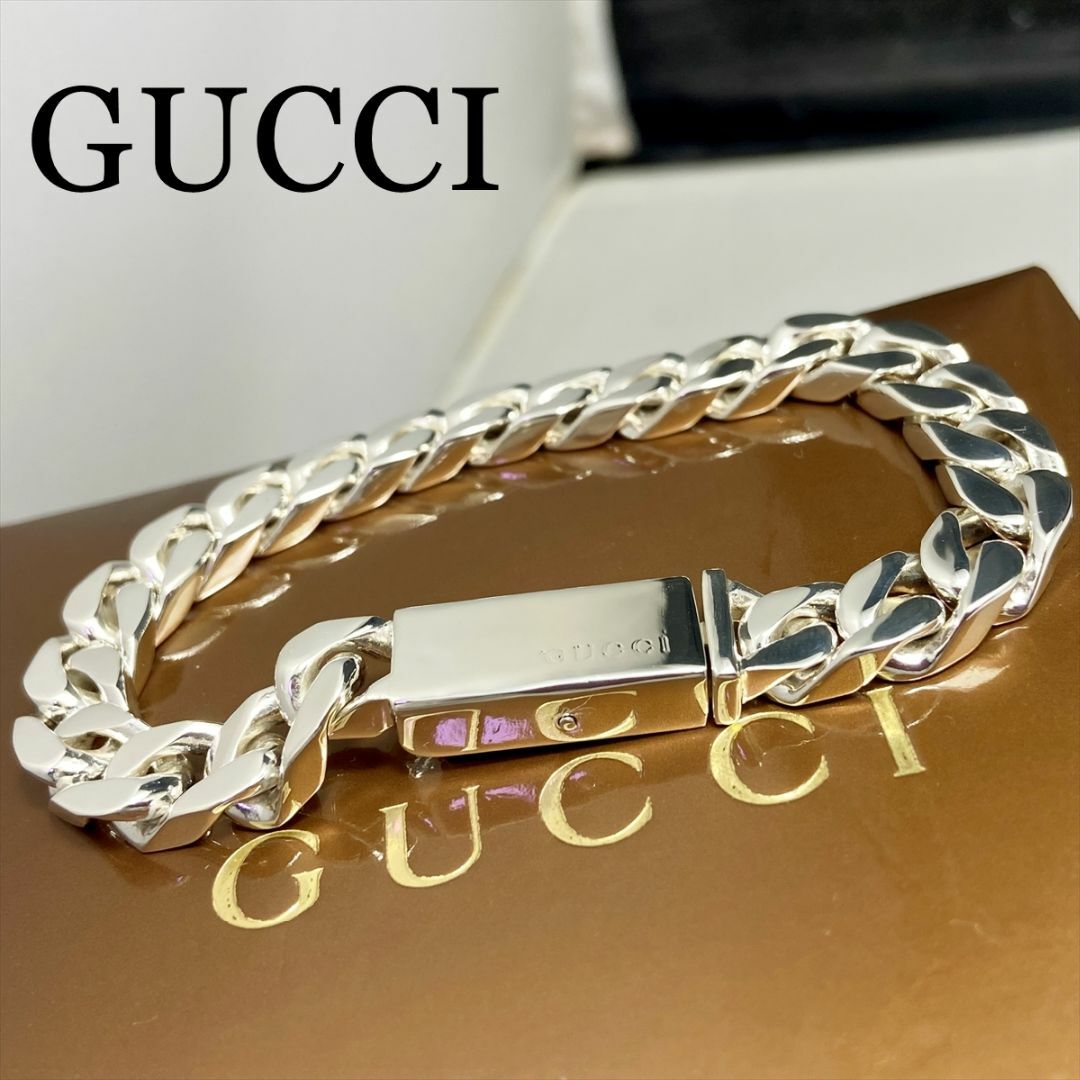 新品仕上 廃盤 グッチ GUCCI 喜平 チェーン ブレスレット シルバー 18 | フリマアプリ ラクマ
