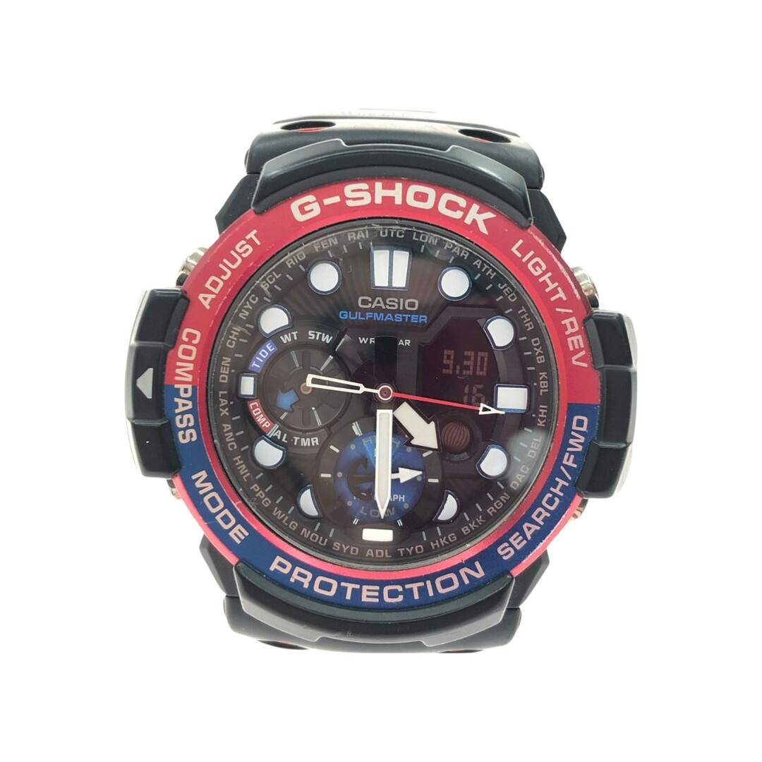 ▼▼CASIO カシオ メンズ腕時計 デジアナ クオーツ G-SHOCK ガルフマスター タイドグラフ GN-1000 ブラック