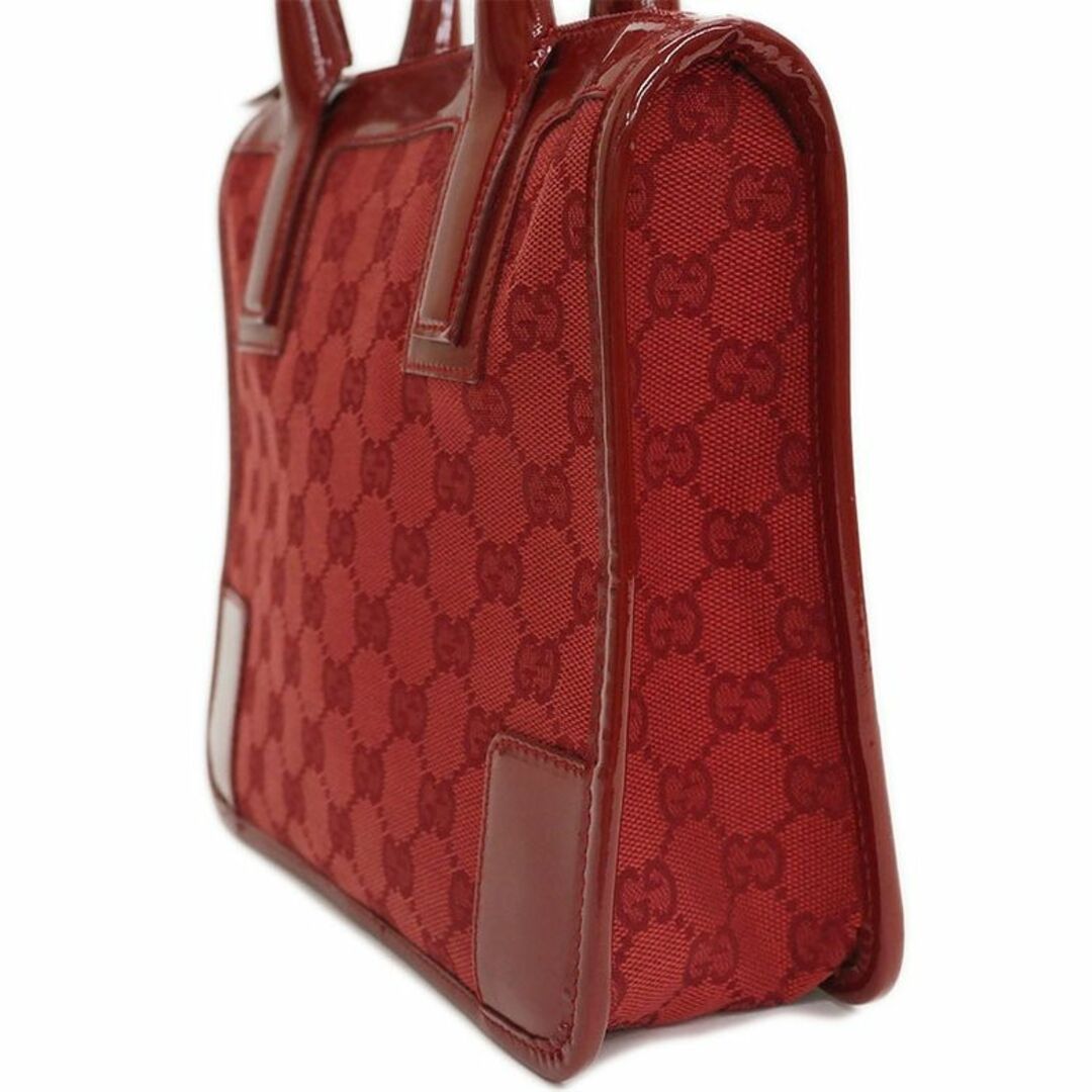 Gucci - グッチ GGキャンバス ハンドバッグ パテントレザー レッド 000