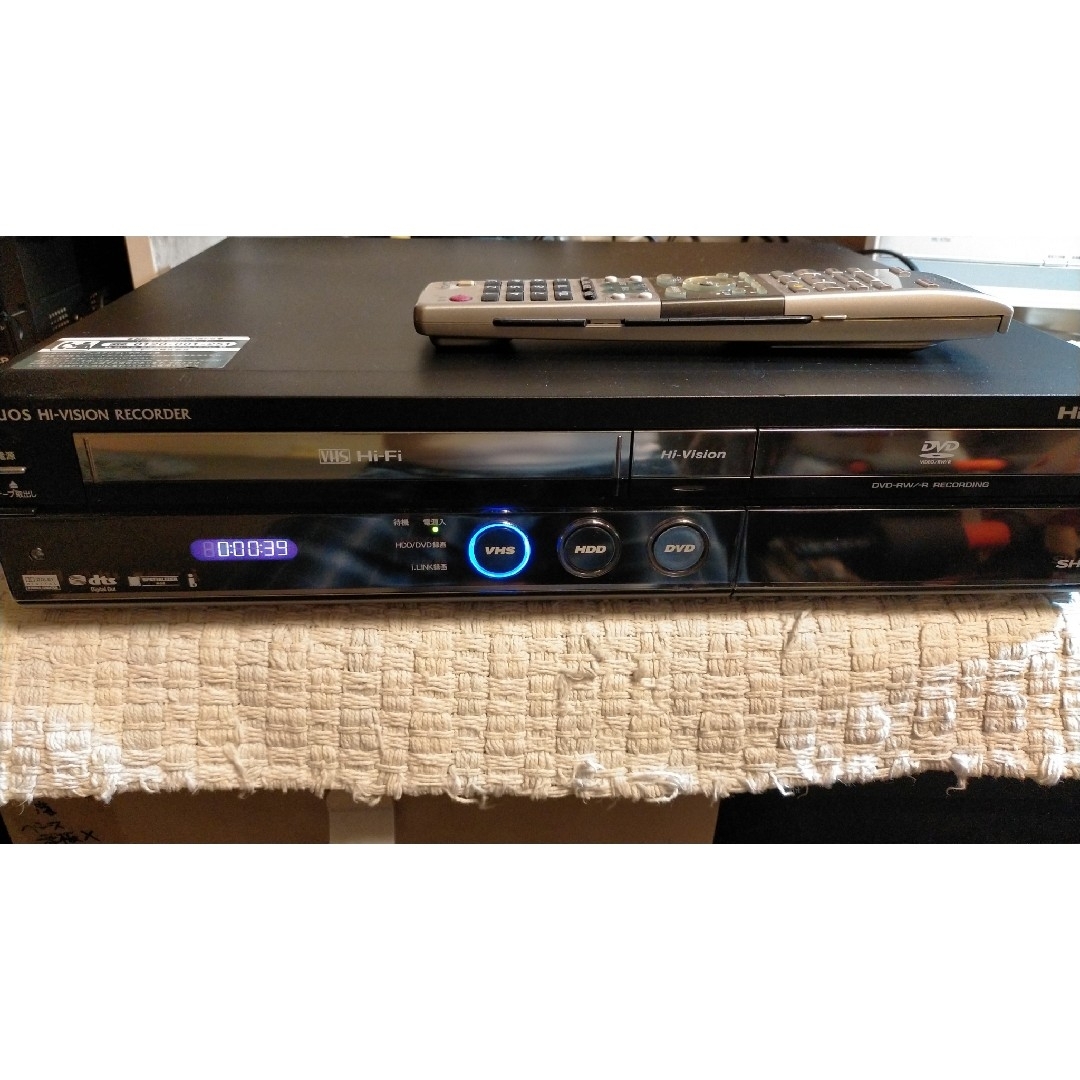 シャープ・DVDレコーダー DV-ACV52HDMIケーブル付-