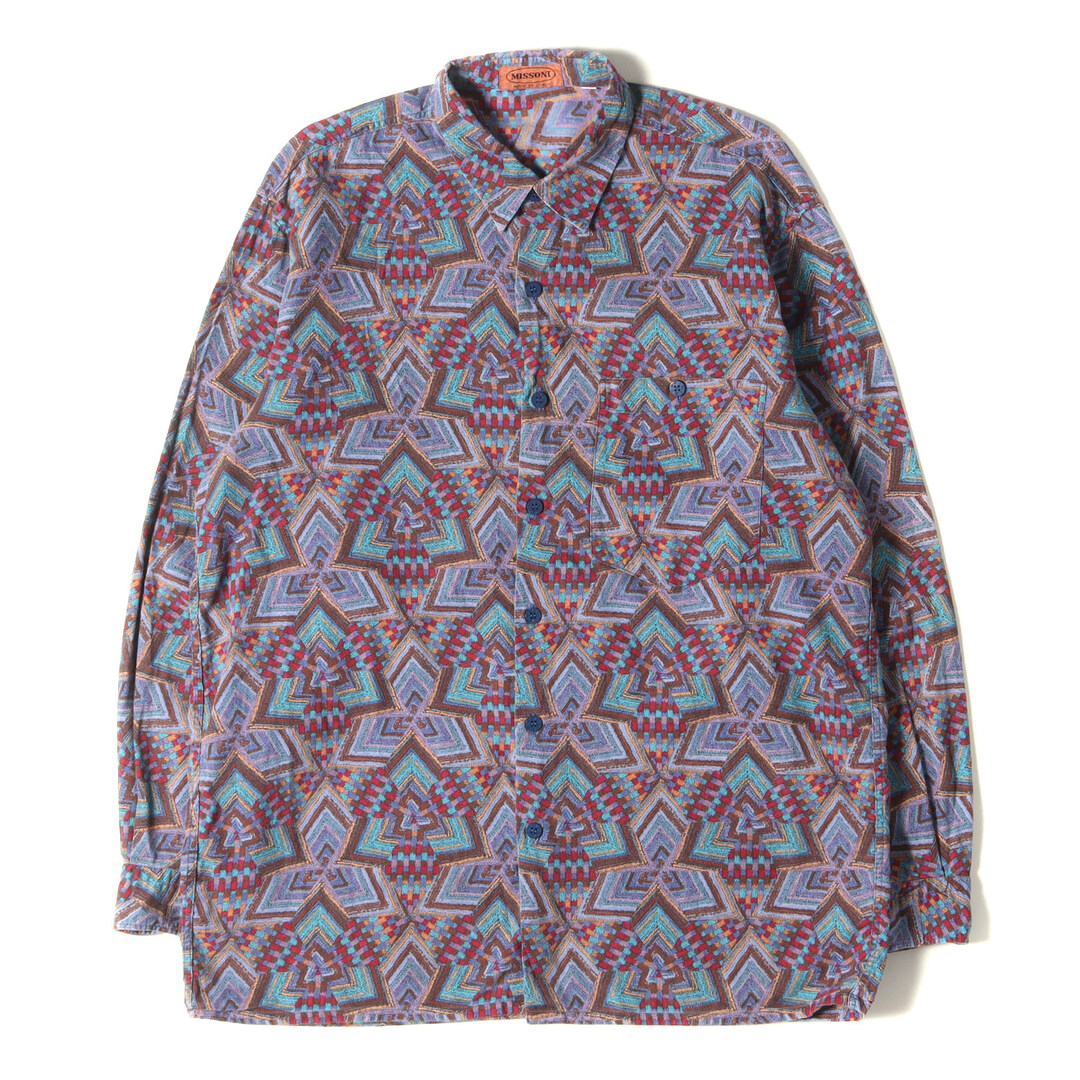 MISSONI ミッソーニ シャツ サイズ:50 90s 総柄 幾何学 コットン