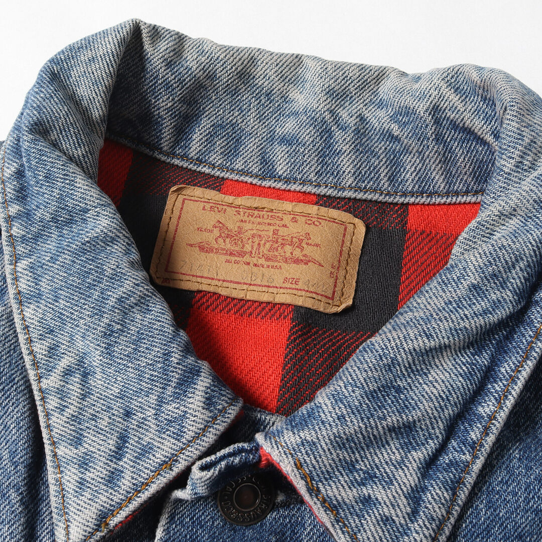 Levis リーバイス 80s 71411-0816 チェックネル生地ライナー付き