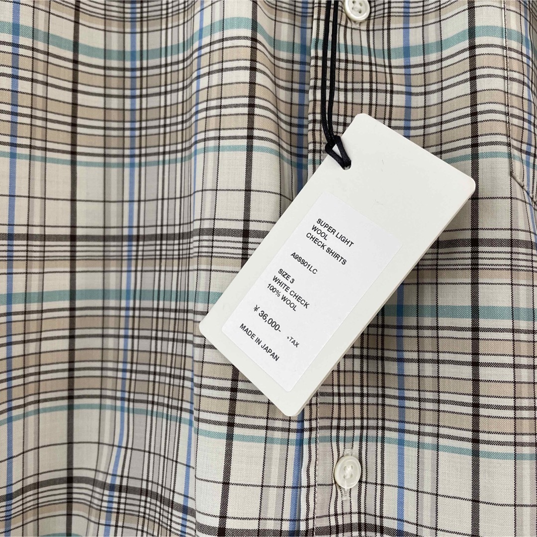 AURALEE SUPER LIGHT WOOL CHECK SHIRTS 3 7