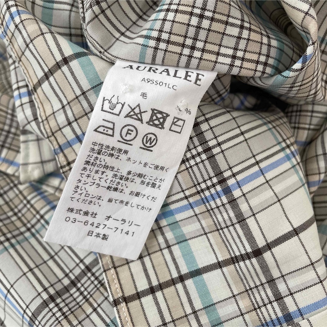 AURALEE SUPER LIGHT WOOL CHECK SHIRTS 3 9