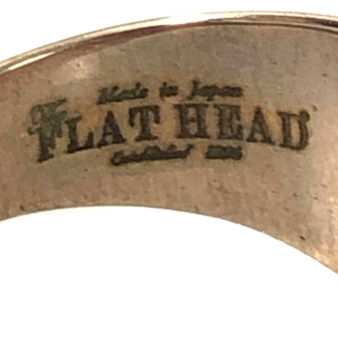 THE FLAT HEAD ザフラットヘッド 石入り カレッジリング シルバー製 ピンクシルバー×レッド サイズ24～25号 正規品 / 32060 6