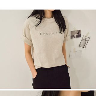 ディーホリック(dholic)のディーホリック Balanceピーチ起毛Tシャツ オートミール(Tシャツ/カットソー(半袖/袖なし))