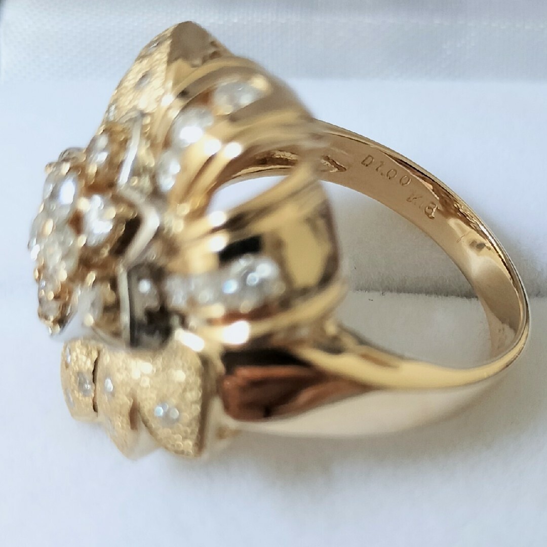 ダイヤモンド リング K18YG Pt900 1.00ct 11.0g - リング