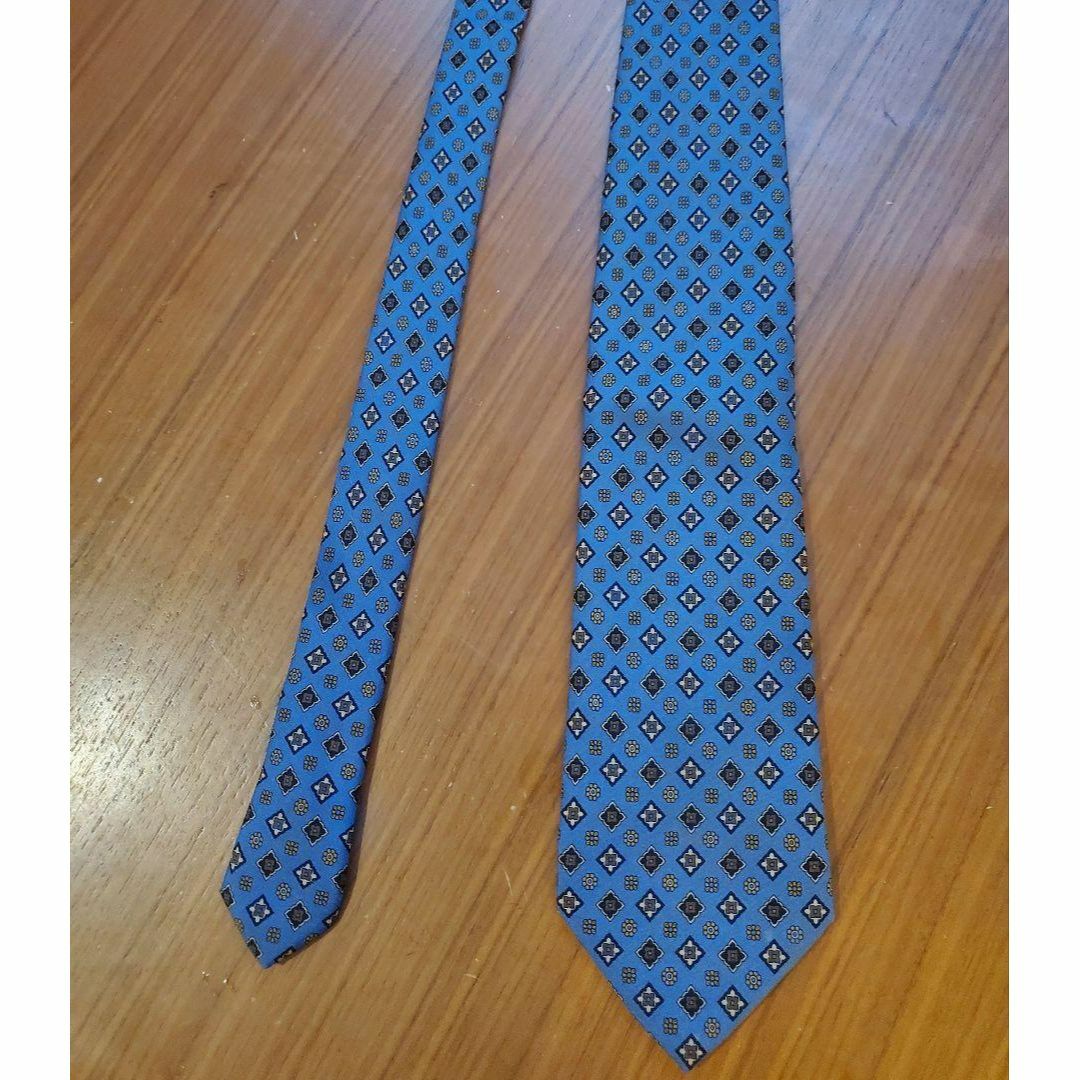 美品 Petronius BEAMS ブルー ドット 50oz シルク ネクタイ