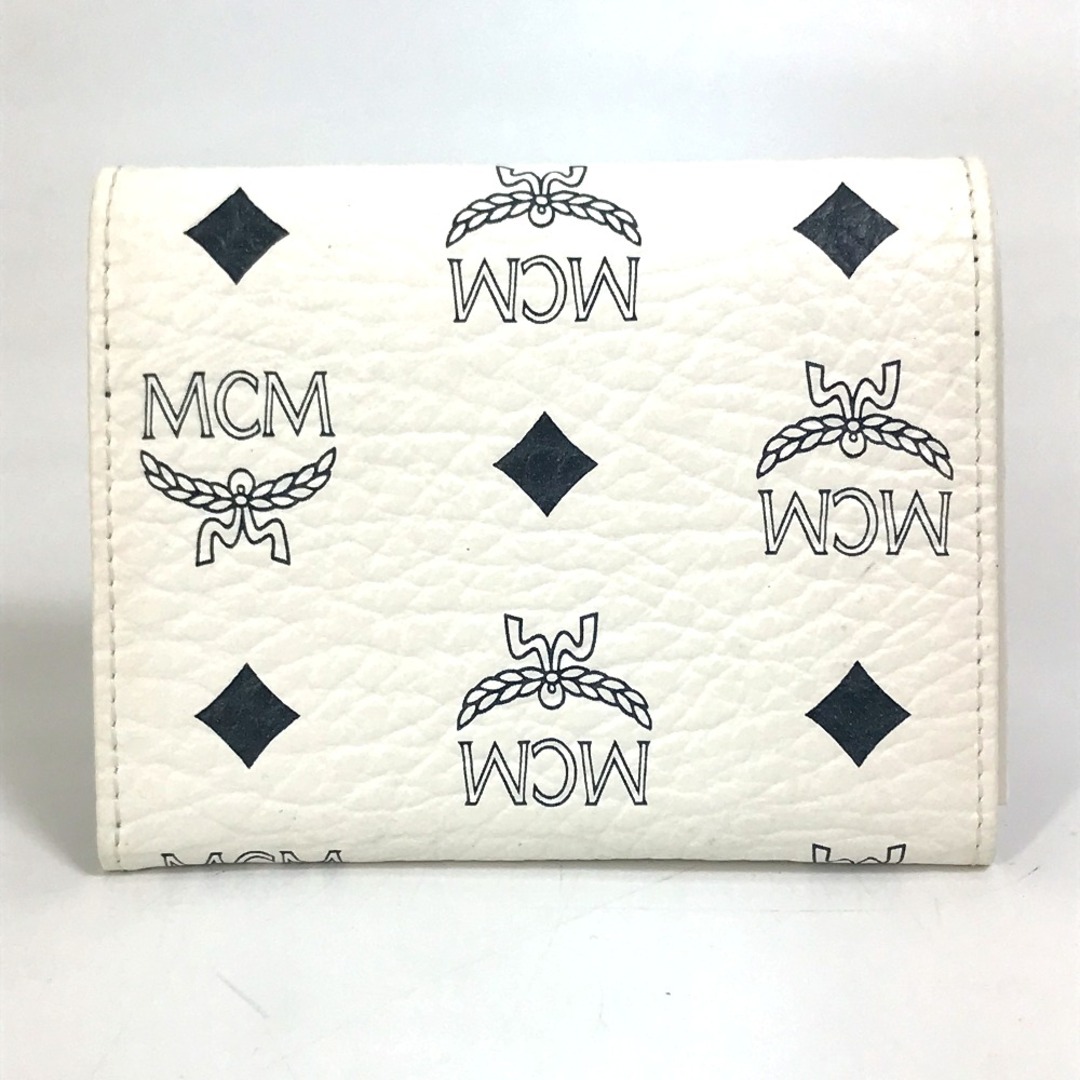 MCM(エムシーエム)のエムシーエム MCM レザー  ロゴグラム 3つ折り ウォレット 3つ折り財布 レザー ホワイト レディースのファッション小物(財布)の商品写真