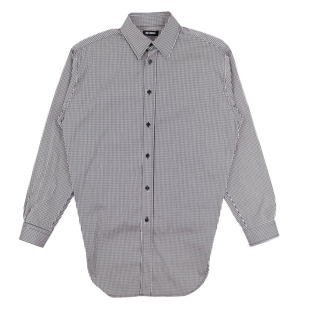 RAF SIMONS(ラフシモンズ)の美品 ラフシモンズ 18SS バックリブ ギンガムチェック 長袖シャツ メンズ 黒 ライトピンク 44 SHIRT WITH ELASTIC ON THE BACK RAF SIMONS メンズのトップス(シャツ)の商品写真