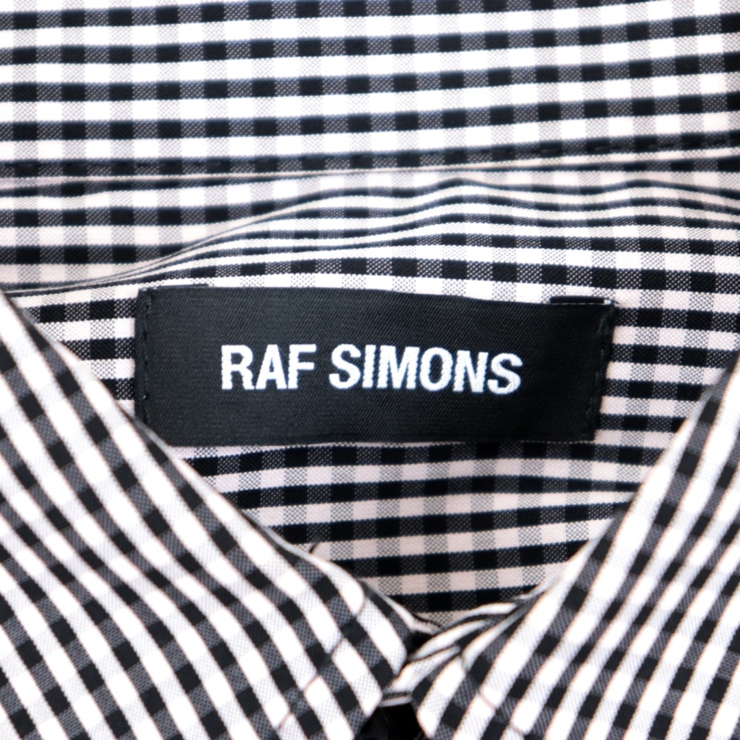 RAF SIMONS(ラフシモンズ)の美品 ラフシモンズ 18SS バックリブ ギンガムチェック 長袖シャツ メンズ 黒 ライトピンク 44 SHIRT WITH ELASTIC ON THE BACK RAF SIMONS メンズのトップス(シャツ)の商品写真