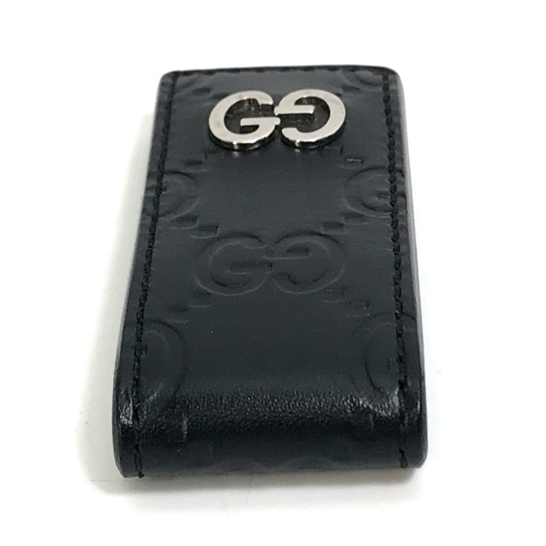 Gucci(グッチ)のグッチ GUCCI DORIAN ドリアン 522867 シマライン GG 財布 札ばさみ マネークリップ レザー ブラック メンズのファッション小物(マネークリップ)の商品写真