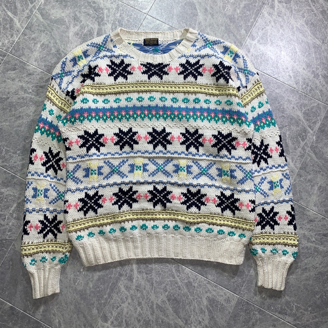 80's BROOKS BROTHERS Nordic Cotton Knit