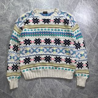 80's BROOKS BROTHERS Nordic Cotton Knit(ニット/セーター)