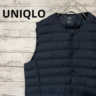 ユニクロ(UNIQLO)のUNIQLO 2way ウルトラライトダウンベスト インナーダウン ネイビー(ダウンベスト)