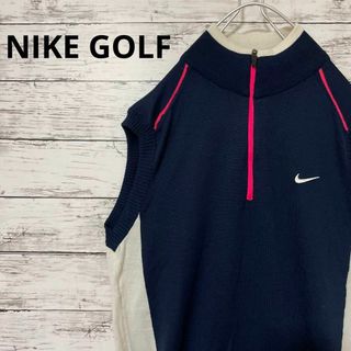 NIKEGOLF ウェア ジップアップ ベスト ワンポイント刺繍 ピンク