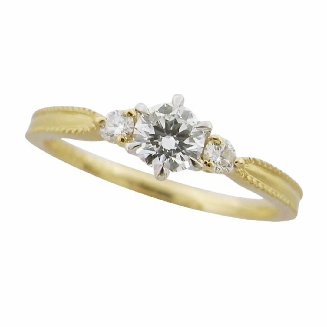 ダイヤモンドリング K18/Pt900 0.268ct 0.09ct 2.3g-