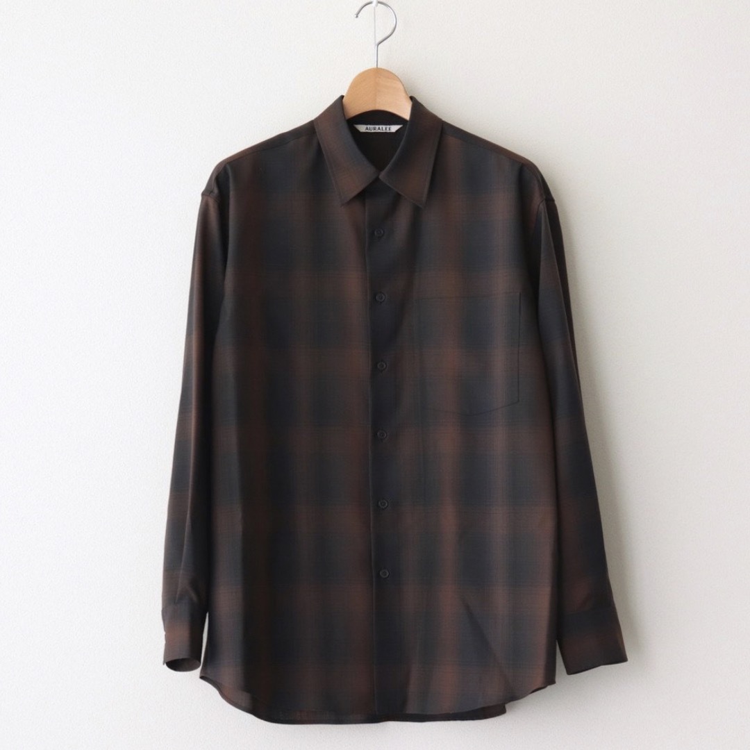 新品未使用　オーラリー　SUPER LIGHT WOOL CHECK SHIRT