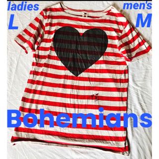 ボヘミアンズ(Bohemians)のBohemians☆美品 ユニセックス ボーダー&ハート Tシャツ(Tシャツ(半袖/袖なし))