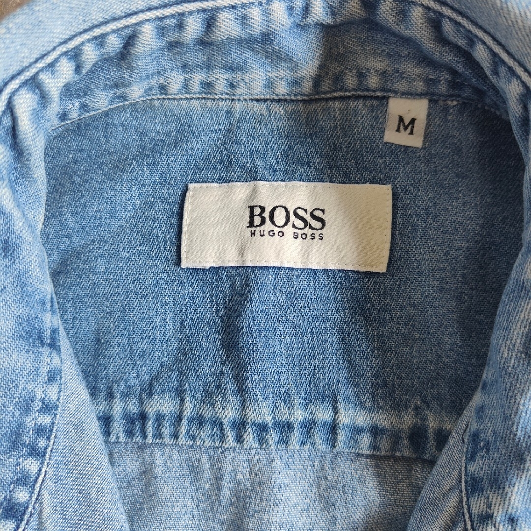 HUGO BOSS(ヒューゴボス)の【HUGO BOSS】ヒューゴボス ロゴ刺繍 デザインデニムシャツ メンズのトップス(シャツ)の商品写真