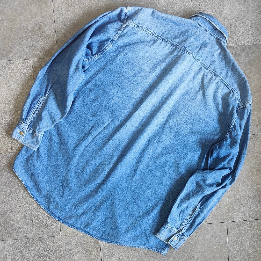 【HUGO BOSS】ヒューゴボス ロゴ刺繍 デザインデニムシャツ 1