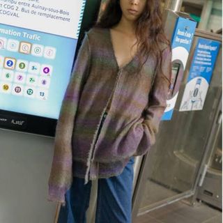 6(ROKU)LILY YARN SUKASHI CARDIGAN/カーディガン