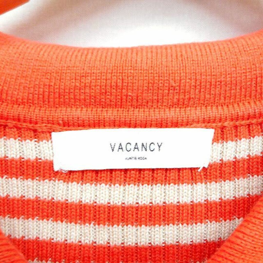 other(アザー)のヴァカンシー VACANCY リブ ニット ポロシャツ ボーダー柄 半袖 綿混 レディースのトップス(ポロシャツ)の商品写真