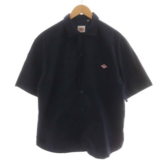 ダントン(DANTON)のDANTON コットンポプリン 半袖ワイドカラーシャツ 40 M 紺(シャツ)