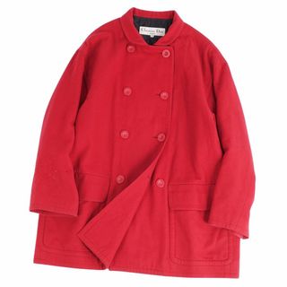 Vintage クリスチャンディオール Christian Dior SPORTS ジャケット ノーカラージャケット ダブルブレスト ストライプ アウター レディース M レッド