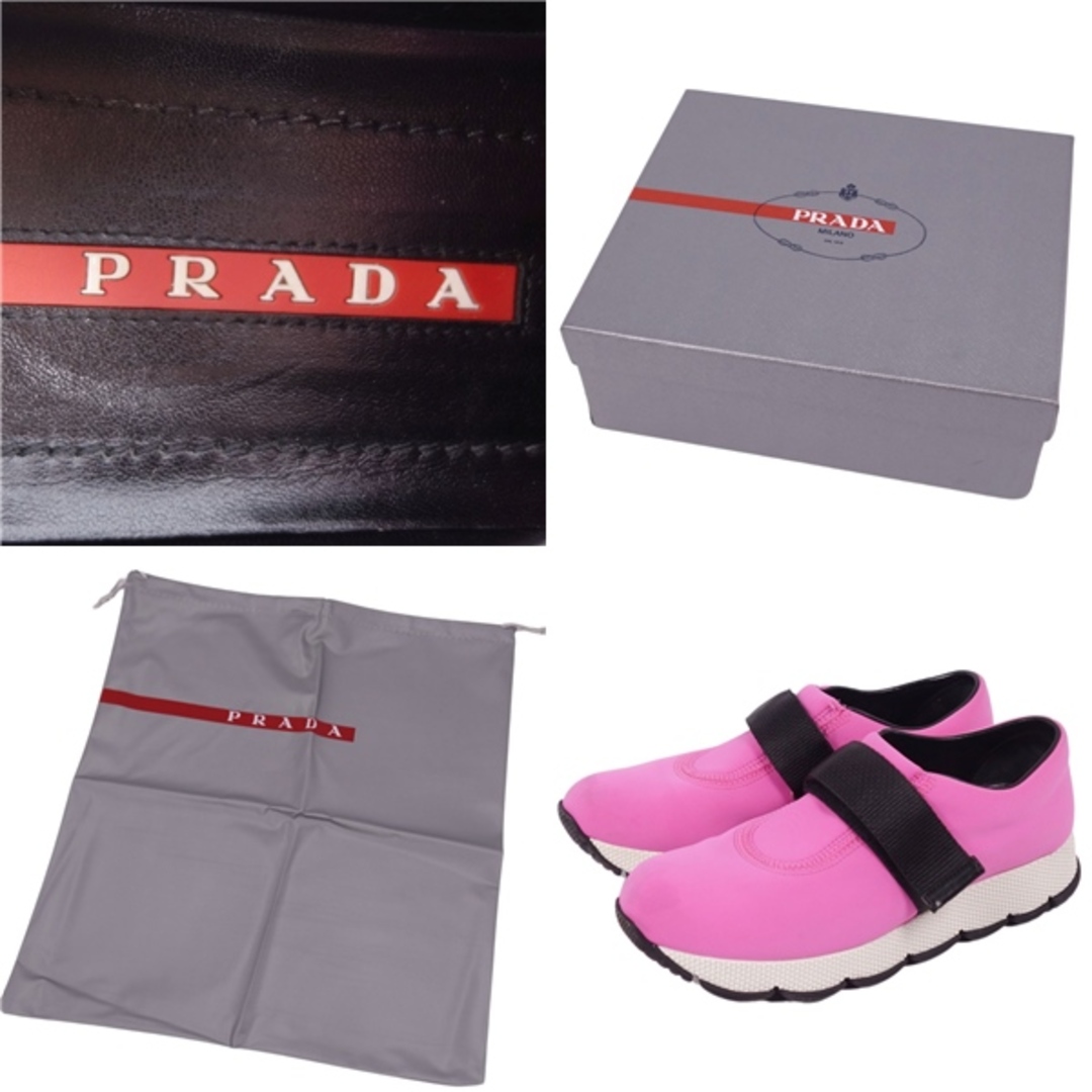 PRADA(プラダ)のプラダ スポーツ PRADA SPORT スニーカー ローカット ファブリックスニーカー マジックテープ シューズ レディース 37(24cm相当) ピンク レディースの靴/シューズ(スニーカー)の商品写真