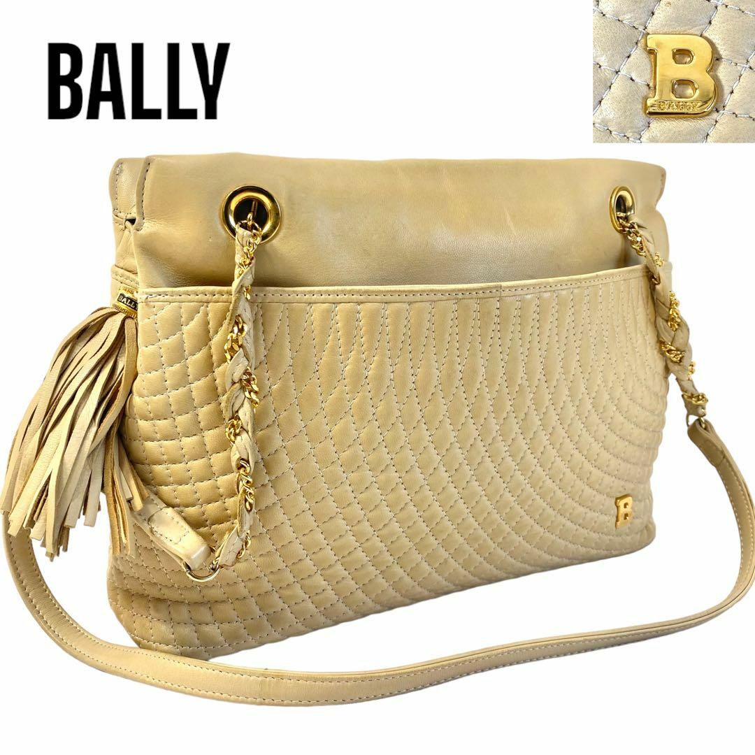 【美品】BALLY バリー　ショルダーバッグ　金金具　チェーン