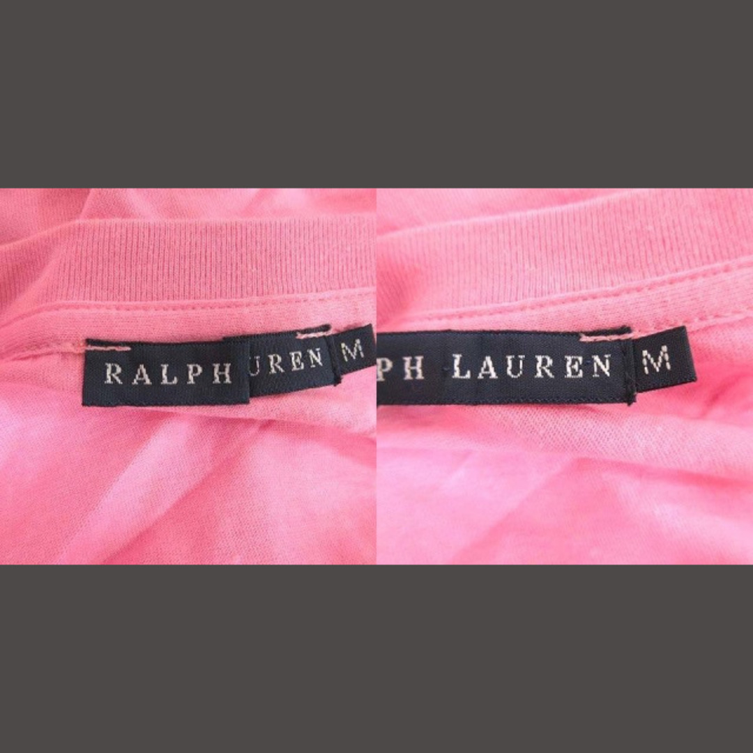 Ralph Lauren(ラルフローレン)のラルフローレン Tシャツ カットソー 半袖 Vネック ロゴ刺繍 M ピンク レディースのトップス(Tシャツ(半袖/袖なし))の商品写真