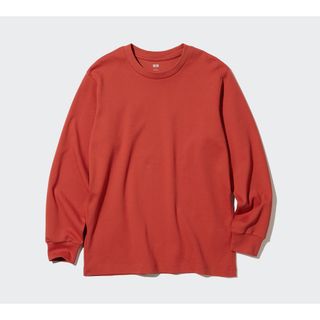 ユニクロ(UNIQLO)の【新品・未使用】ユニクロ ソフトタッチクルーネックT レッド L(Tシャツ/カットソー(七分/長袖))