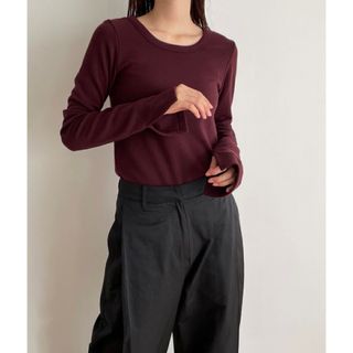 CANAL JEAN - CANAL JEAN リブフィットロングTシャツの通販 by j