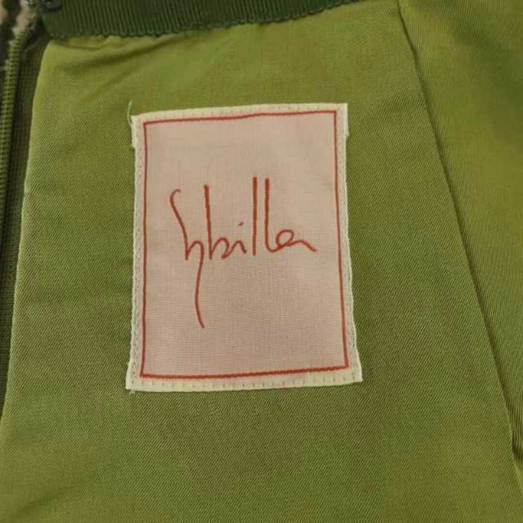 Sybilla - シビラ ウール混 タックスカート 台形スカート ひざ丈 総柄
