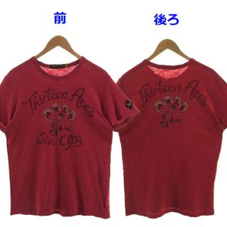 アザー(other)のJohonson Motors Tシャツ 半袖 かすれプリント USA製 赤 S(Tシャツ/カットソー(半袖/袖なし))