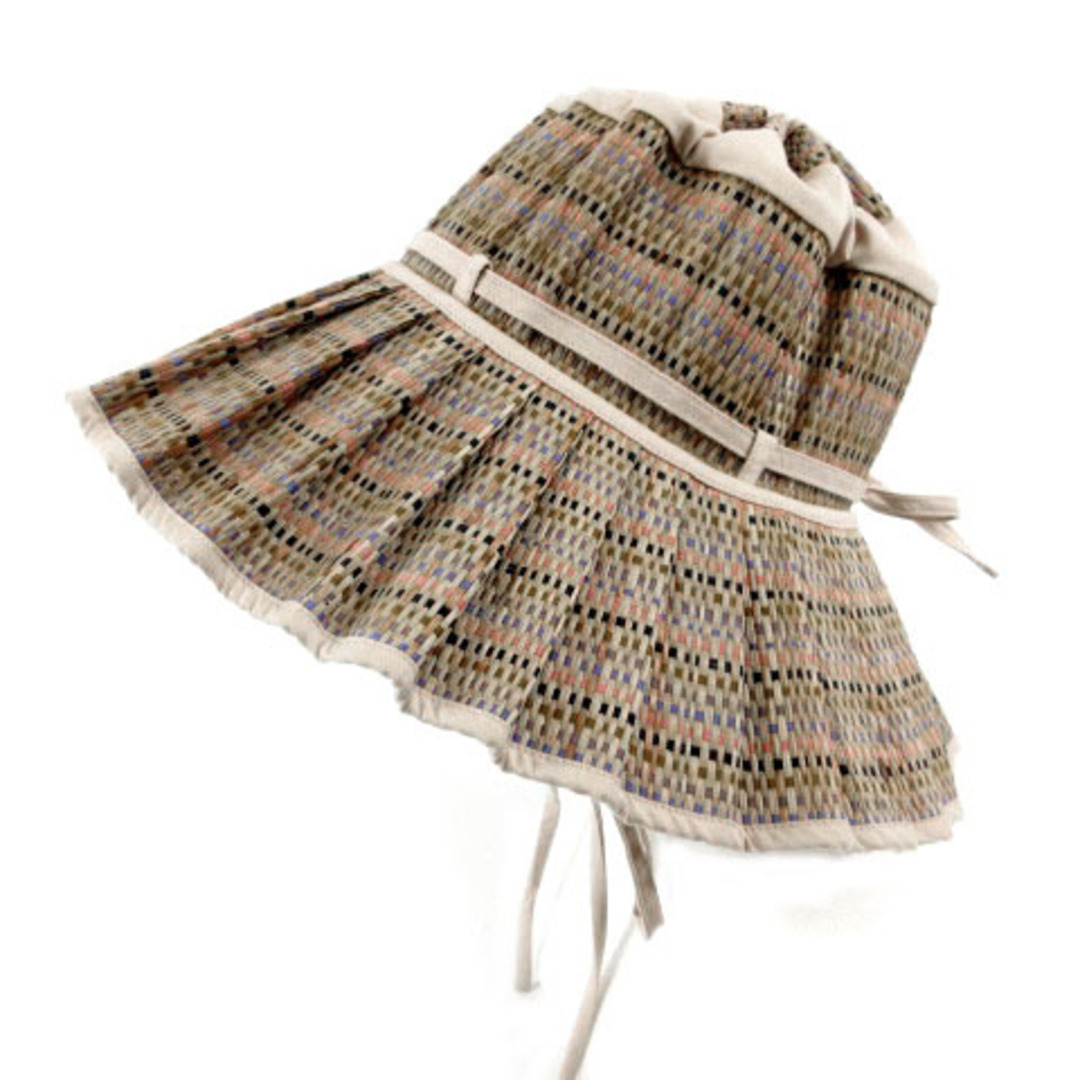 LORNA MURRAY ハット 麦わら帽子 リボン ベージュ マルチカラー L LORNA MURRAY ハット 麦わら帽子 リボン ベージュ マルチカラー L