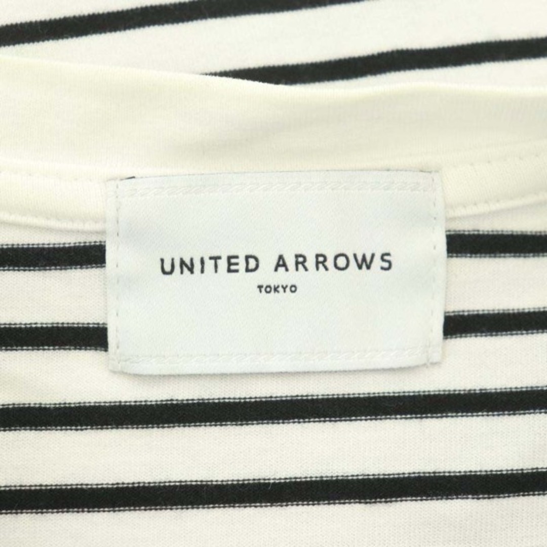 UNITED ARROWS(ユナイテッドアローズ)のユナイテッドアローズ 21SS ラウンドヘムカットソー 長袖 ボーダー 白 黒 レディースのトップス(カットソー(長袖/七分))の商品写真