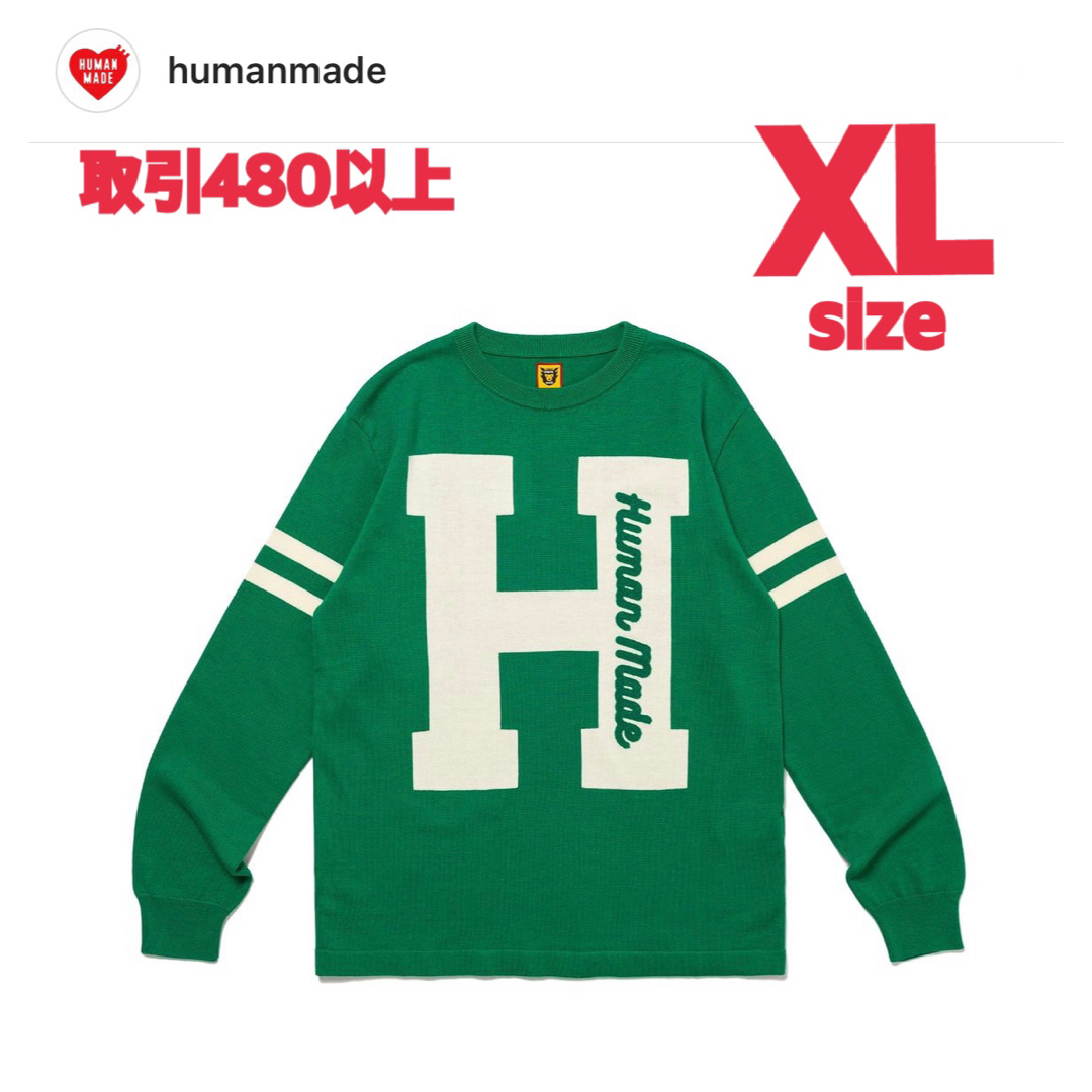 HUMAN MADEヒューマンメイドHEART L/S T-SHIRT 緑 XL