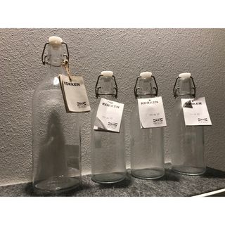 イケア(IKEA)の【新品】IKEA KORKEN コルケン 1L /0.5L 4本セット(容器)