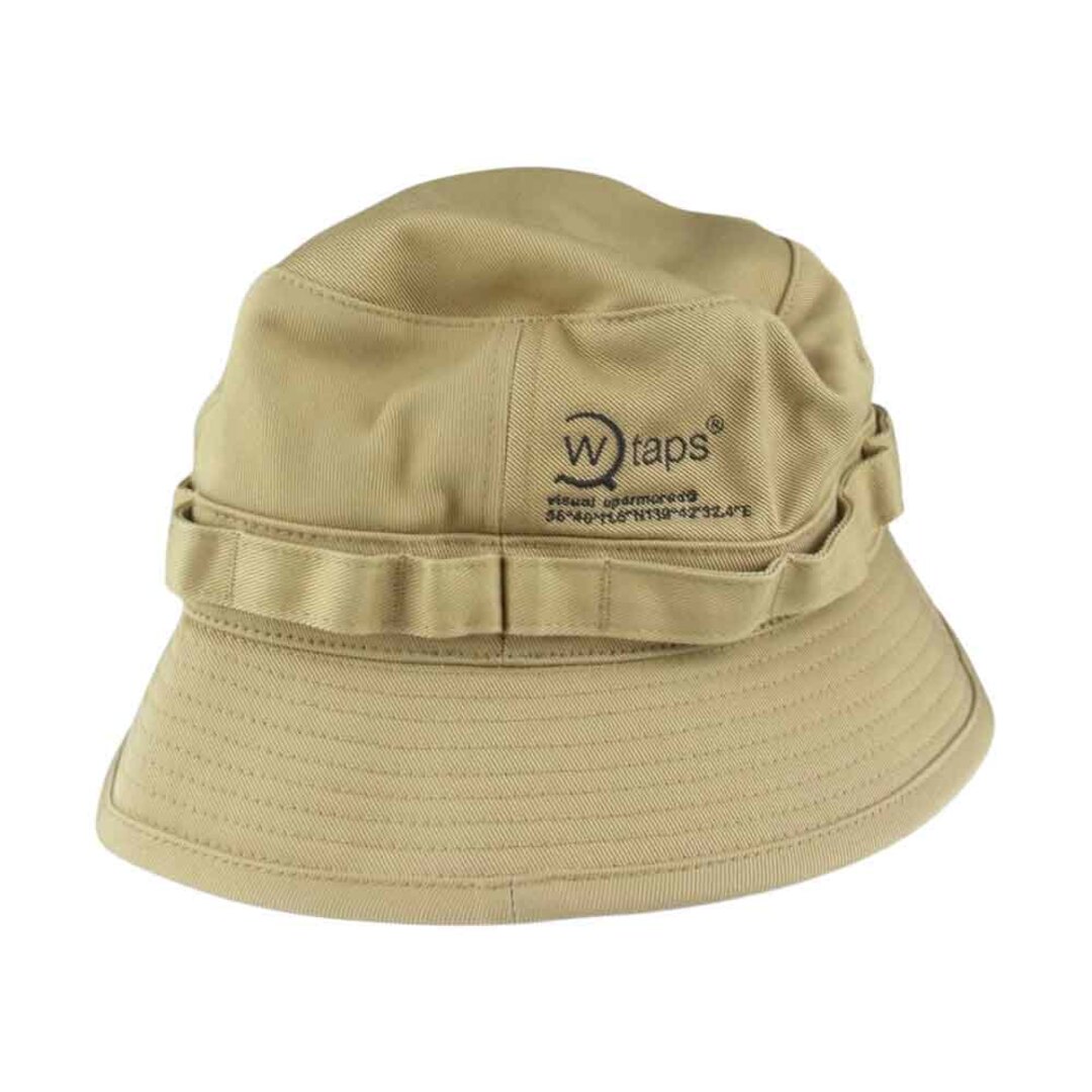 WTAPS ダブルタップス 帽子 21AW 212HCDT-HT16 JUNGLE 02 HAT COTTON TWILL ロゴ刺繍 バケット ハット  ベージュ系 03【新古品】【未使用】【中古】